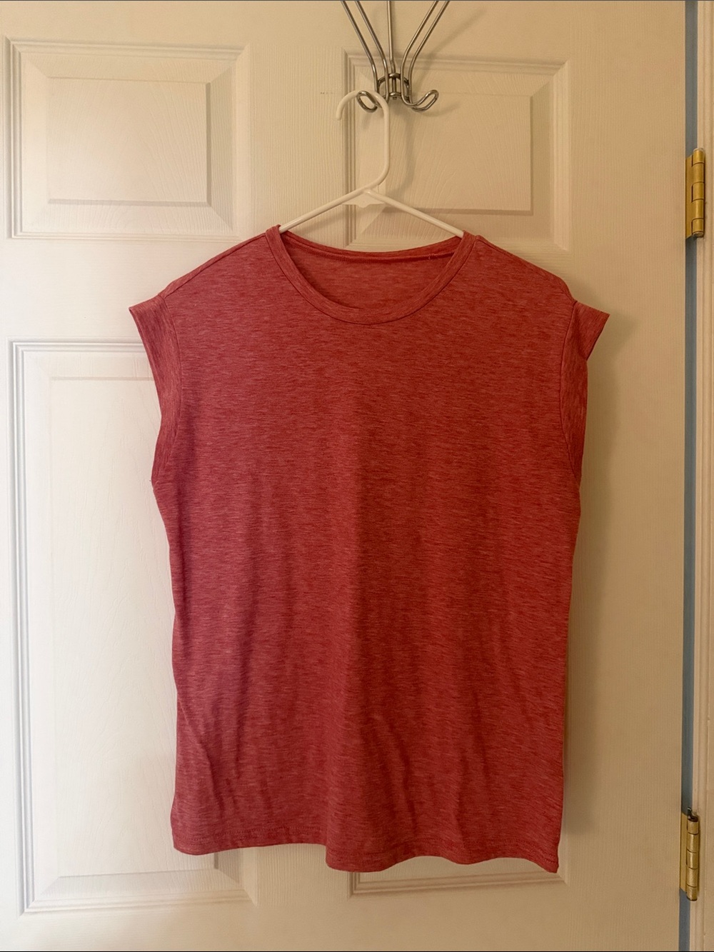 SHEIN Dark Pink Heathered Short Sleeve Tee